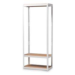 Baxton Studio Elton Modern and Contemporary White Finished Metal 3-Shelf Free-Standing Closet Storage Organizer